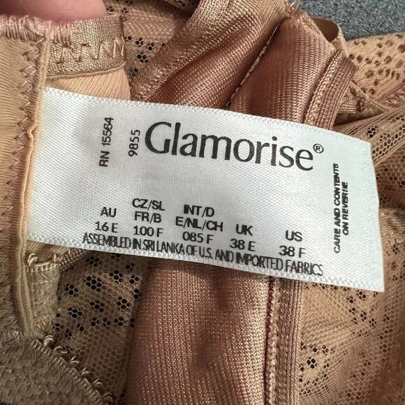 Glamorise Lace Comfort Wonderwire Bra 38F Cappuccino - Picture 3 of 5